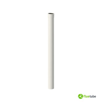 Tubo 1 metro in alluminio bianco per canalizzazione aria calda