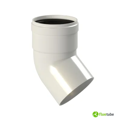 Curva 45° in alluminio bianco per aria calda canalizzata