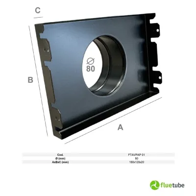 Plenum per griglia di mandata ø 80 attacco posteriore
