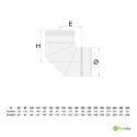 Coude 90° en acier inoxydable 316L pour conduit de fumée simple paroi