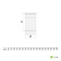 Tuyau en acier inoxydable 316L de 33 cm pour conduit de fumée simple paroi