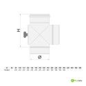 Raccord T 90° avec inspection pour conduit de fumée simple paroi