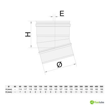 Coude 15° en acier inoxydable 316L pour conduit de fumée simple paroi 2
