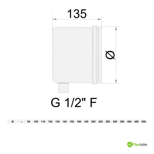 Bouchon borgne d'évacuation des condensats latérale en acier 316L simple paroi