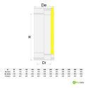 Tuyau de conduit de fumée 50 cm en acier inoxydable 316L isolé