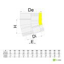 Coude 15° pour tuyau double paroi en acier inoxydable 316L