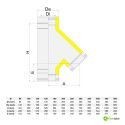 Raccord culotte 135° M/M/F isolé en acier inoxydable 316L