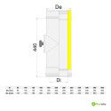 Tuyau avec inspection double paroi isolé en acier inoxydable M/F