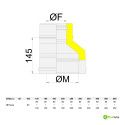 Réducteur M/F en acier double paroi isolé