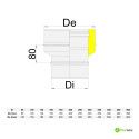 Jonction simple-double m/f pour conduit de fumée double paroi en acier
