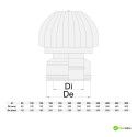Chapeau éolien en acier double paroi isolé