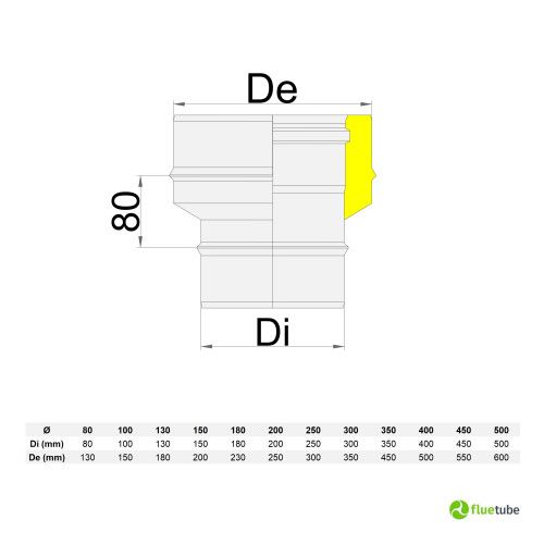 Jonction simple-double M/F double paroi isolée en cuivre