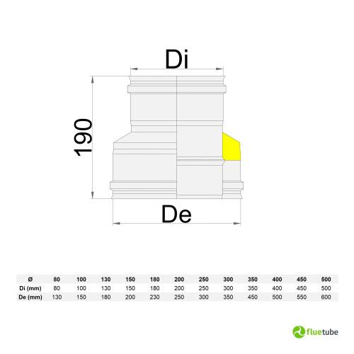 Jonction double-simple M/F double paroi isolée en cuivre