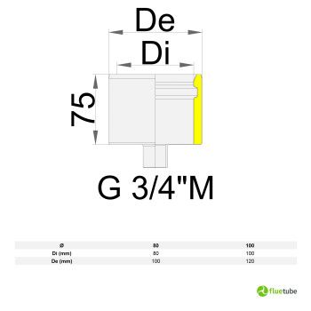Bouchon d'évacuation des condensats pour tuyau isolé slim en acier 316L 2