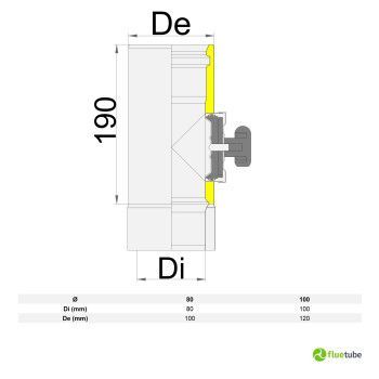 Élément d'inspection pour conduit de fumée isolé slim en acier noir 2