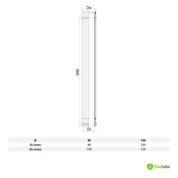Tuyau 1 mètre pour chaudière à condensation 2