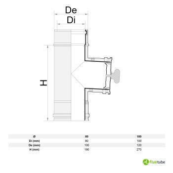 Tuyau d'inspection double paroi pour conduit de fumée à condensation 2