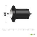 Rosace murale télescopique noire en acier au carbone pour tuyaux 2 mm