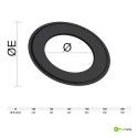 Rosace cache-mur noire en acier au carbone pour tuyaux 2 mm