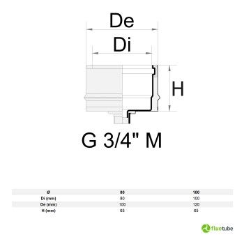 Bouchon d'évacuation des condensats double paroi cuivre et plastique 2