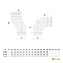 Coude réglable de 0° à 90° en inox 316L simple paroi