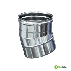 Coude 15° en acier inoxydable 316L pour conduit de fumée simple paroi