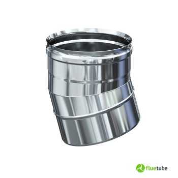 Coude 15° en acier inoxydable 316L pour conduit de fumée simple paroi