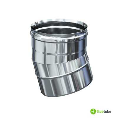 Coude 15° en acier inoxydable 316L pour conduit de fumée simple paroi