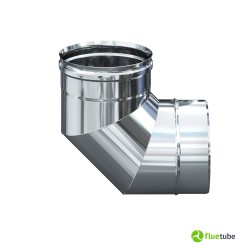 Coude 90° en acier inoxydable 316L pour conduit de fumée simple paroi