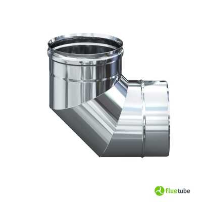 Coude 90° en acier inoxydable 316L pour conduit de fumée simple paroi