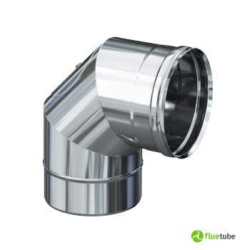 Coude 90° avec inspection en acier inoxydable 316L pour conduit de fumée