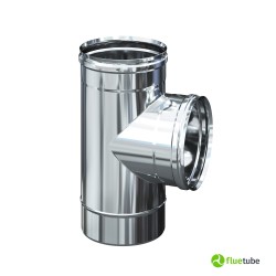 Raccord T 90° en acier inoxydable 316L pour conduit de fumée simple paroi