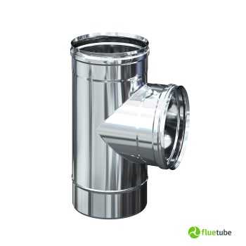 Raccord T 90° en acier inoxydable 316L pour conduit de fumée simple paroi