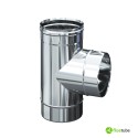 Raccord T 90° pour conduit de fumée en acier inoxydable 316L simple paroi