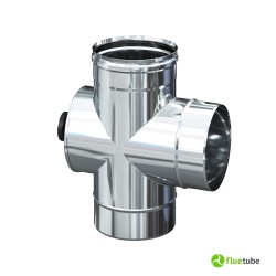 Raccord T 90° avec inspection pour conduit de fumée simple paroi