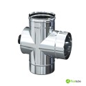 Raccord T 90° avec inspection pour conduit de fumée simple paroi