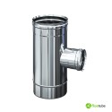 Raccord T 90° ø 100 F/F/M réduit ø 80 femelle en acier inoxydable 316L