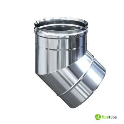 Coude 45° en acier inoxydable 316L pour conduit de fumée simple paroi