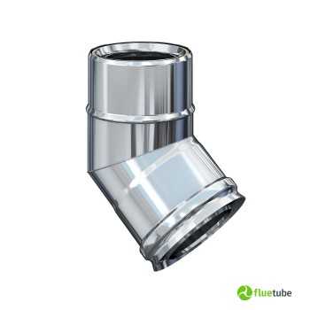 Coude 45° pour conduit de fumée isolé slim en acier inoxydable 316L