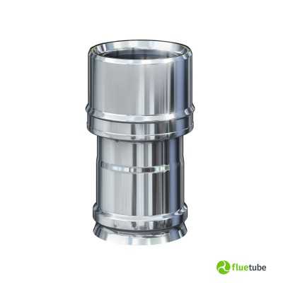 Raccord F/F double paroi slim en acier pour granulés