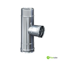 Raccord T 90° F/F/M réduit Ø 80 pour conduit de fumée slim isolé