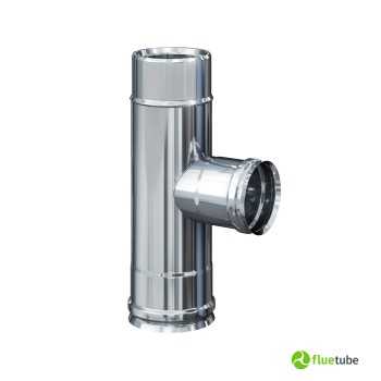 Raccord T 90° F/F/M réduit Ø 80 pour conduit de fumée slim isolé
