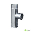 Raccord T 90° F/F/M réduit Ø 80 pour conduit de fumée slim isolé