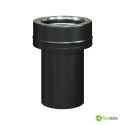Adaptateur de tuyau en bois noir vers tuyau en acier au carbone double paroi Ø de 130-180 à 200-250
