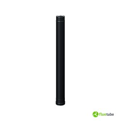 Tuyau de 1 mètre isolé slim pour conduit de fumée en acier inoxydable noir