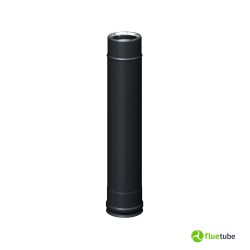 Tuyau de conduit de fumée 50 cm isolé slim en acier inoxydable noir 316L