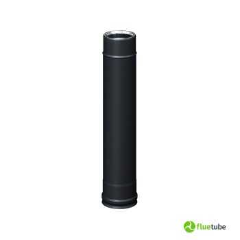 Tuyau de conduit de fumée 50 cm isolé slim en acier inoxydable noir 316L