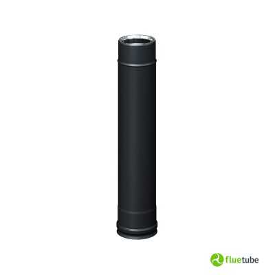 Tuyau de conduit de fumée 50 cm isolé slim en acier inoxydable noir 316L