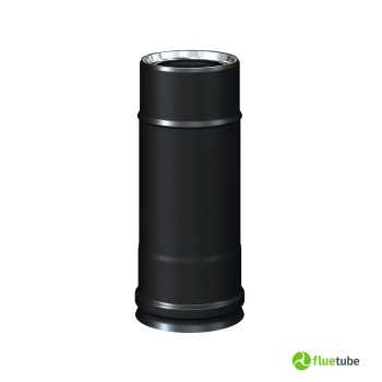 Cheminée isolée fine 25 cm en inox 316L noir