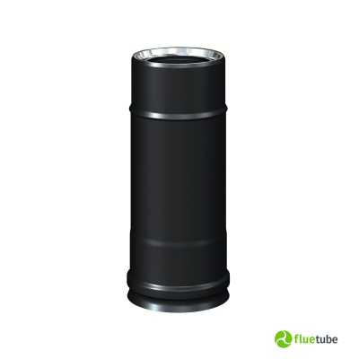 Cheminée isolée fine 25 cm en inox 316L noir